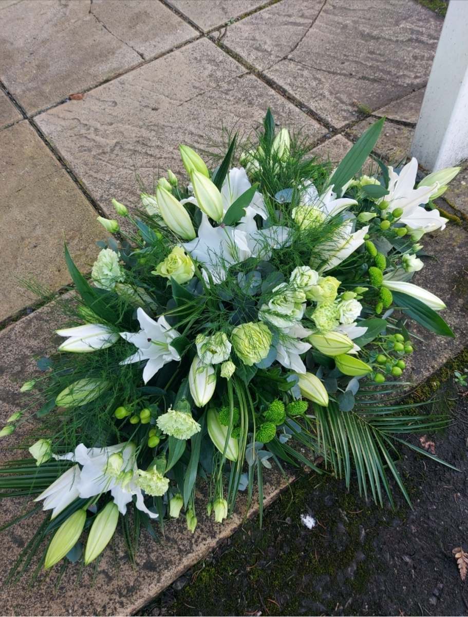 Coffin spray lily and carnation